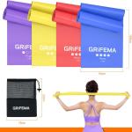 Fasce elastiche fitness [set da 4] 1,8 m, fasce elastiche con 4 livelli di resistenza per allenamento della forza, yoga, pilates