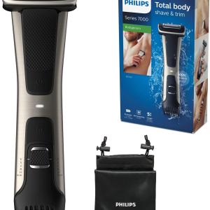 Philips Serie 7000, Depilatore Corpo da Uomo, Wet&Dry, Pettini Regolabili 3-11 mm, Testina 4D, Autonomia fino a 80 min