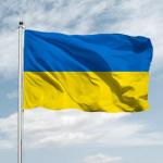 Bandiera Ucraina, 150x90 cm, con asole per asta, blu e giallo