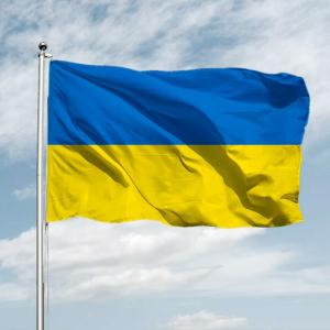 Bandiera Ucraina, 150x90 cm, con asole per asta, blu e giallo