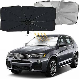 Ombrello parasole per Auto, parasole parabrezza anteriore, pieghevole, 140 x 79 cm, nero