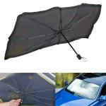 Ombrello parasole per Auto, parasole parabrezza anteriore, pieghevole, 140 x 79 cm, nero