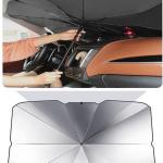 Ombrello parasole per Auto, parasole parabrezza anteriore, pieghevole, 140 x 79 cm, nero