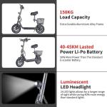BOGIST Honey whale M5 Pro con pneumatici da 12 pollici, motore da 500W 11Ah, monopattino elettrico pieghevole con sedile e portapacchi