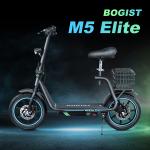 Bogist Honey whale M5 Elite Zima Blu con pneumatici da 14 pollici, motore da 500W 11Ah, monopattino elettrico pieghevole con sedile e portapacchi
