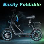 Bogist Honey whale M5 Elite Zima Blu con pneumatici da 14 pollici, motore da 500W 11Ah, monopattino elettrico pieghevole con sedile e portapacchi