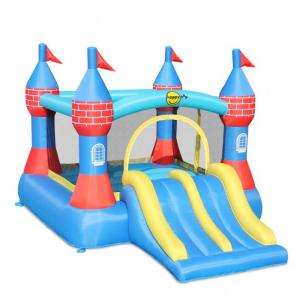 Castello Gonfiabile Grande, Scivolo Doppio, Gioco per Bambini, Tappeto Saltarello, Happy Hop