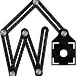Righello di misurazione multi angolo con asola, multiuso, per piastrelle, in alluminio, adatto per piastrellista, costruttori, artigiani, falegnami, falegnami e bricolage