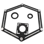 Righello di misurazione multi angolo con asola, multiuso, per piastrelle, in alluminio, adatto per piastrellista, costruttori, artigiani, falegnami, falegnami e bricolage