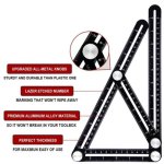 Righello di misurazione multi angolo con asola, multiuso, per piastrelle, in alluminio, adatto per piastrellista, costruttori, artigiani, falegnami, falegnami e bricolage