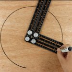 Righello di misurazione multi angolo con asola, multiuso, per piastrelle, in alluminio, adatto per piastrellista, costruttori, artigiani, falegnami, falegnami e bricolage