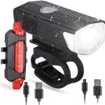 Luce bicicletta anteriore e posteriore, ricaricabile USB, 300 lumen, 3 modalità, IPX6 impermeabile