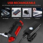 Luce bicicletta anteriore e posteriore, ricaricabile USB, 300 lumen, 3 modalità, IPX6 impermeabile