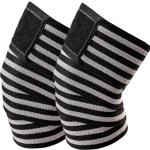 Ginocchiere Powerlifting, fasce per ginocchia, per palestra, Squat, per allenamento gambe, uomini e donne, colore bianco e nero