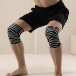 Ginocchiere Powerlifting, fasce per ginocchia, per palestra, Squat, per allenamento gambe, uomini e donne, colore bianco e nero