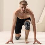 Ginocchiere Powerlifting, fasce per ginocchia, per palestra, Squat, per allenamento gambe, uomini e donne, colore bianco e nero