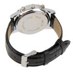 Luminous, Orologio con quadrante rotondo, con tre 3 funzioni,cinturino in pelle, per uomo, nero