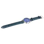 Leuchtend, Orologio con quadrant rotondo, con 3 funzioni, cinturino in bagger, per uomo, blau