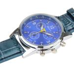 Leuchtend, Orologio con quadrant rotondo, con 3 funzioni, cinturino in bagger, per uomo, blau